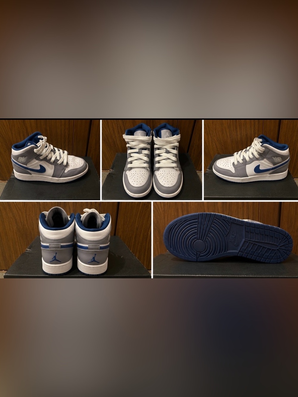 Air Jordan 1 Mid PS 'Cement True Blue'- Size 4 (youth)